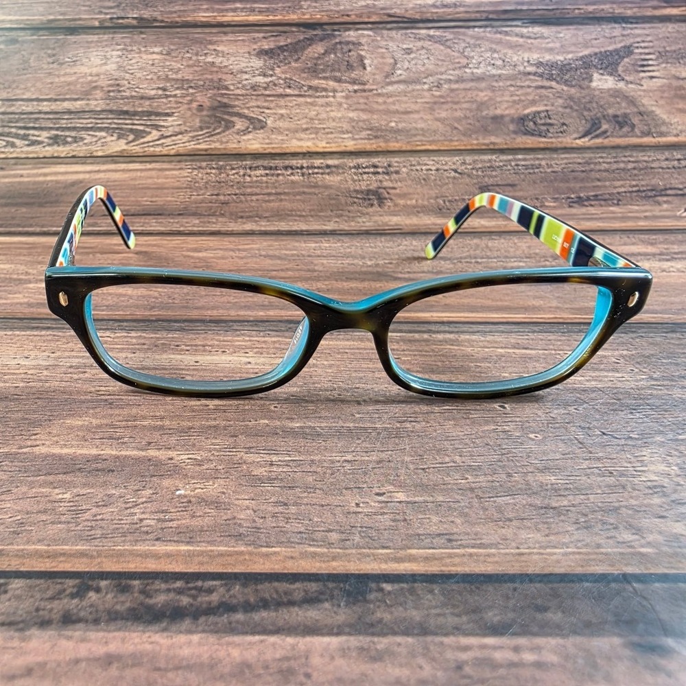 Kate Spade New York Lucyann 0X77 Tortoise Teal Striped Eyeglass Frames 49-16-135
